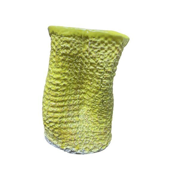 MK Yellow Textured Ceramic Abstract vase size 7.5"X5" SKU 9313 - Picture 1 of 9